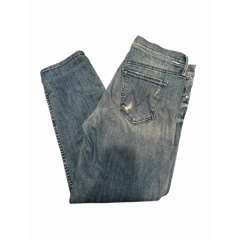 Mother‎ Jeans Women’s The Dropout Graffiti Girl Size 28 Blue Denim Skinny